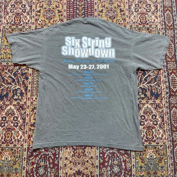 VTG 2001 AUTOGRAPHED Six String Showdown Jimmy Thackery Tab Benoit Tour TShirt L - Picture 2 of 6
